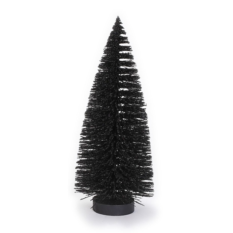Kerstdorp kerstboompjes zwart 27 cm - Kerstdorpen - 