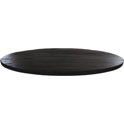HSM Collection - Ovaal tafelblad - 180x100x5/5.5 cm - Zwart - Gerecycled mangohout