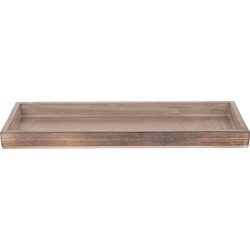 Houten greywash kaarsenplateau onderzet bord/kaarsonderzetter 42 x 14 cm - Kaarsenplateaus