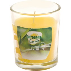 Citronella kaars - in transparant glas - 5 x 6 cm - citrusgeur - geurkaarsen