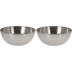 2x Salade serveerschaal RVS 20 cm - Saladeschalen