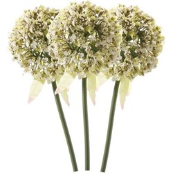 3 x Kunstbloemen steelbloem witte sierui 70 cm - Kunstbloemen