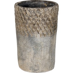 Clayre & Eef Bloempot  Ø 12x19 cm Grijs Steen Rond Bloempot binnen