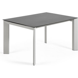 Kave Home - Axis uitschuifbare tafel van porselein met grijze poten 140 (200) cm