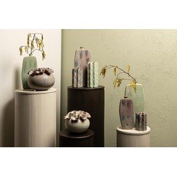 PTMD Zuil Midda - 38x38x100 cm - Staal - Grijs - Set van 2