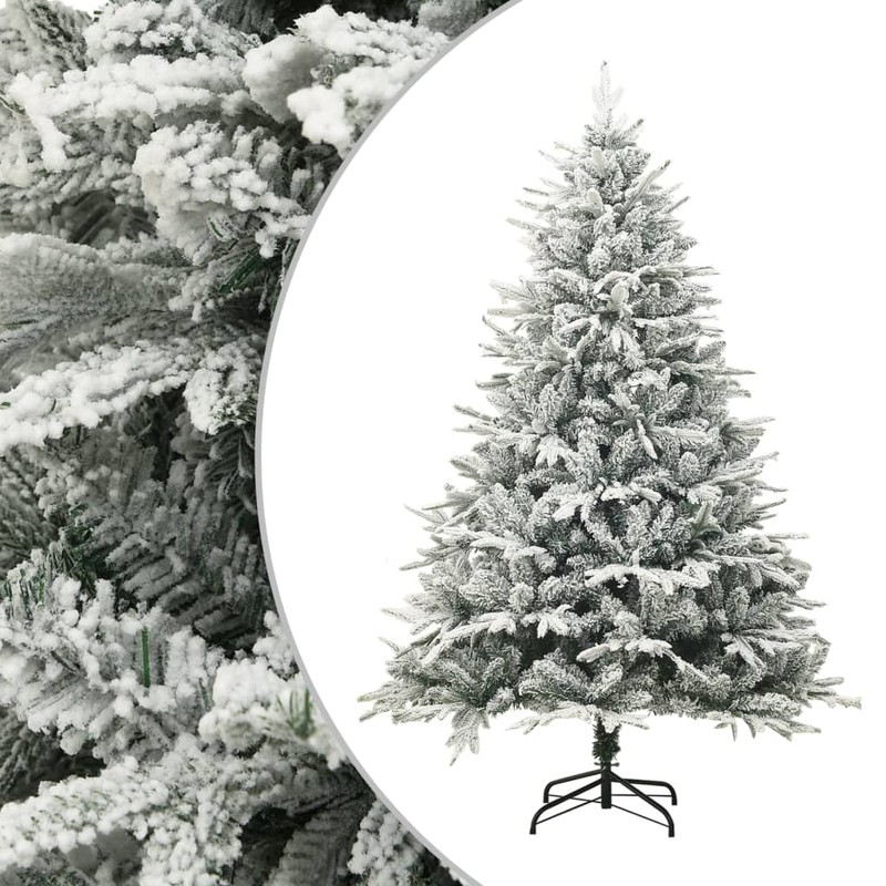 Prolenta Premium Kunstkerstboom met sneeuwvlokken 150 cm PVC en PE groen - 