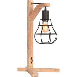 LABEL51 Tafellamp Drop - Zwart - Mangohout - Tafellamp