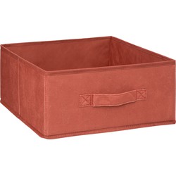 5Five Opbergmand/kastmand - vakkenkast - 14 liter - bordeaux rood - 31 x 31 x 15 cm - Opbergmanden