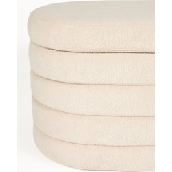 Housecraft Living Zuma bankje Bouclé Wit/ Beige