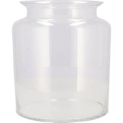 DK Design Bloemenvaas melkbus fles model Milky - transparant glas - D19 x H19 cm - Vazen