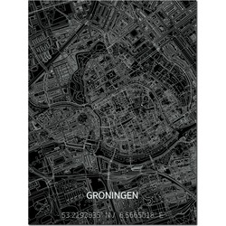 Aluminium Citymap Groningen 120x80 cm 