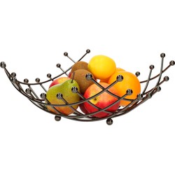 Metalen fruitmand/fruitschaal zwart vierkant 31 x 31 x 13 cm - Fruitschalen