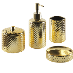 Beliani CUMANA - Badkameraccessoire set-Goud-Dolomiet