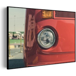 Muurwerken Akoestisch Schilderij - Rood Busje - Geluidsdempend Wandpaneel - Wanddecoratie - Geluidsisolatie - BASIC (AW 0.65) S (70x50)