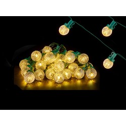 Krist+ lichtsnoer - feestverlichting - 600 cm - 30 LED bolletjes warm wit - batterij - Kerstverlichting kerstboom