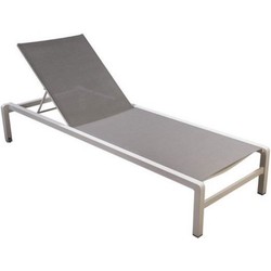 Hokan stackable lounger alu white/light grey textilene