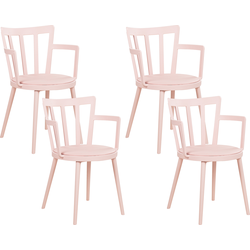 MORILL  - Stoel set van 4 - Pastelroze - Kunststof