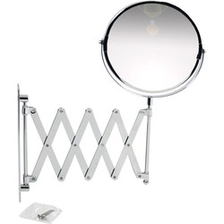 Gerimport Wandspiegel - make-up spiegel - 2x vergrotend - D17 cm - metaal - Spiegels