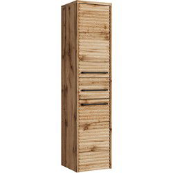 Badplaats Badkamerkast Etna 30 x 35 x 130 cm - Eiken -  Hangende Kolomkast met 1 Lade en 2 Deuren