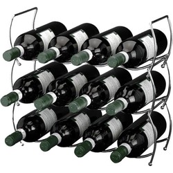 Handige RVS wijnrek voor 12 flessen - Wijnrekken