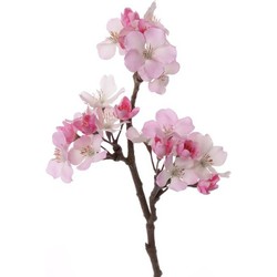 Roze appelbloesem kunstbloem/tak met 17 bloemetjes 36 cm - Kunstbloemen
