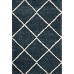 Safavieh Shaggy Indoor Woven Area Rug, Hudson Shag Collection, SGH281, in Slate Blue & Ivory, 183 X 274 cm