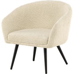 Annika kinderfauteuil teddy gebroken wit – met zwarte poten
