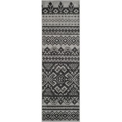 Safavieh Boho Indoor Woven Area Rug, Adirondack Collection, ADR107, in Silver & Black, 76 X 244 cm