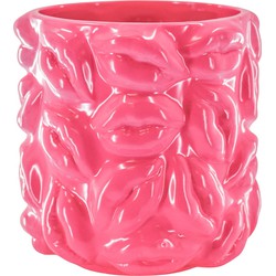 Pot - Kisses - Ceramics - Neon Pink - 17,5x17,5x17,5cm