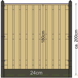 Berton paal Schelde antraciet gecoat eindmodel 277 cm Tuindeco