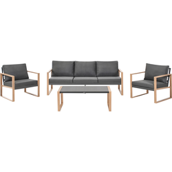GELSO - Loungeset 5-zits - Donkergrijs - Aluminium