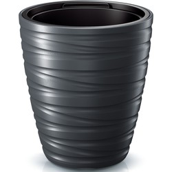 Prosperplast Plantenpot/bloempot Amazing - buiten/binnen - kunststof - antraciet - D30 x H33 cm - Plantenpotten