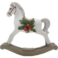 Clayre & Eef Decoratie Beeld Hobbelpaard 11 cm Wit Kunststof