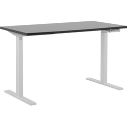 DESTIN - Verstelbaar bureau - Zwart/Wit - Spaanplaat