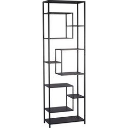 PTMD Duana Playful black iron open cabinet high