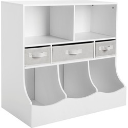 Decopatent® Speelgoed Kast - Boekenkast - Hout - Opbergkast voor kinderkamer - Kinderkamer Boekenrek - Open opberg kast - Wit