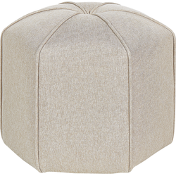 Beliani WISHEK - Poef-Beige-Kunstlinnen
