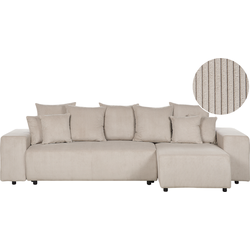 Beliani LUSPA - Hoekbank-Beige-Corduroy