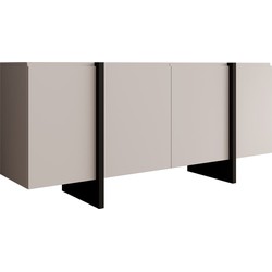 Meubella - Dressoir Kelton - Beige - Zwart - 180 cm