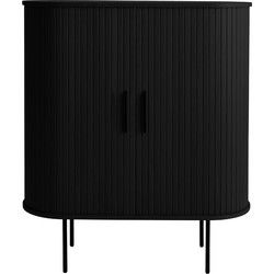 Kast Zwart Eikenhout - Incl Glazenrek - 118cm - Nola