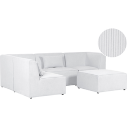 Beliani LEMVIG - Modulaire Sofa-Wit-Corduroy