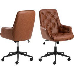 Bureaustoel - PU leer - Draaibaar - 60x68x106cm - Alleri