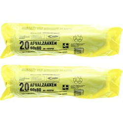 50x Afvalzakken/vuilniszakken 50 liter - Vuilniszakken
