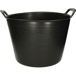 Plasticforte Flexibele kuip emmer - wasmand - rond - zwart - 42L - Wasmanden