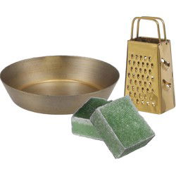 Amberblokjes/geurblokjes cadeauset - dennen geur - inclusief schaaltje en mini rasp - Amberblokjes