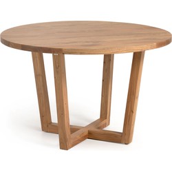 Kave Home - Ronde tafel Nahla van massief acaciahout met een natuurlijke afwerking Ø 120 cm