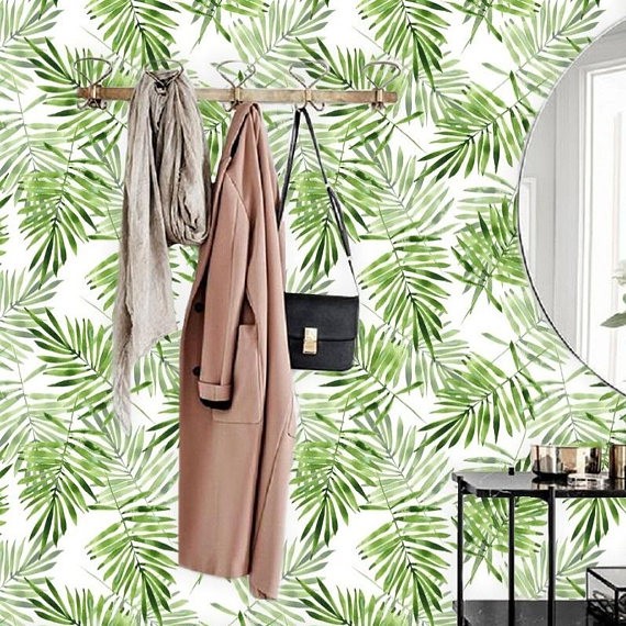 Zelfklevend behang Palmblad groen wit 2 60x122 cm - 