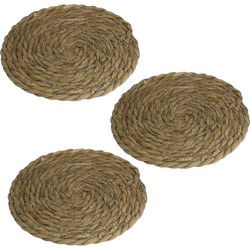 Gerimport Pannenonderzetter - 3x - hittebestendig - zeegras - 20 cm - Panonderzetters