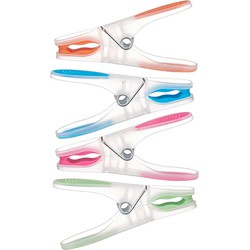 Anti-slip wasknijpers - 20x stuks - kleurenmix - kunststof - 8 cm - Knijpers