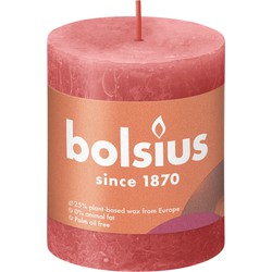 3 stuks - Blockkerze Blossom Pink 80/68 rustikal - Bolsius